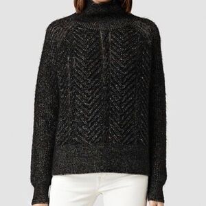 ALLSAINTS Mock-Neck Mohair Sweater Lamma‎ Jumper XS
